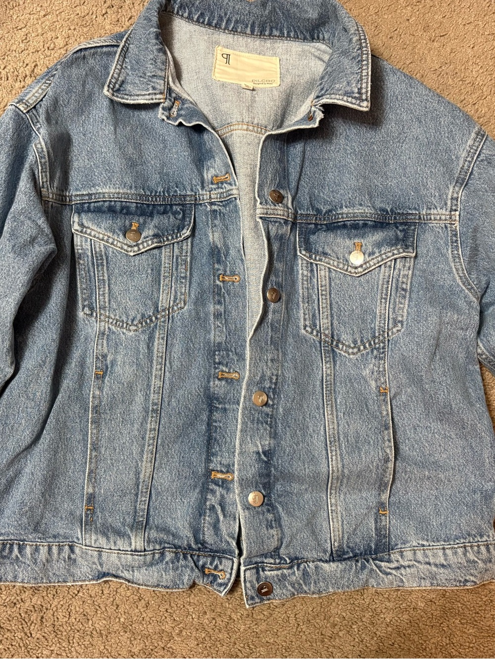 PILCRO Anthropologie The Weston Boyfriend oversized Jean jacket size medium - Picture 3 of 16